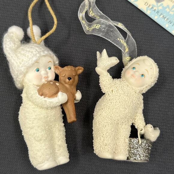 Dept 56 Snowbabies SnowDream Feeding the Birds & Reindeer Ornament Lot 2016 - Picture 15 of 15